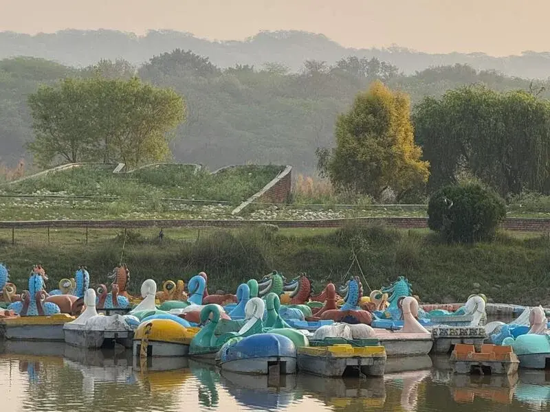 Chandigarh city view with Sukhna Lake, modern architecture and green landscapes